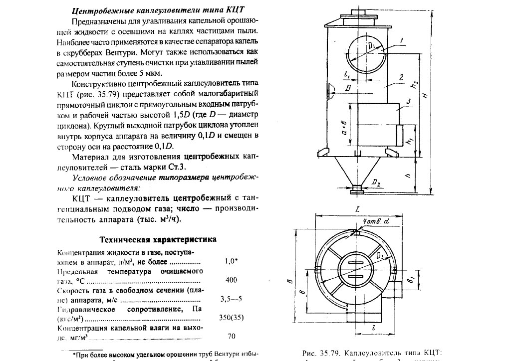 Чертеж каплеуловителя КЦТ в Михайловке